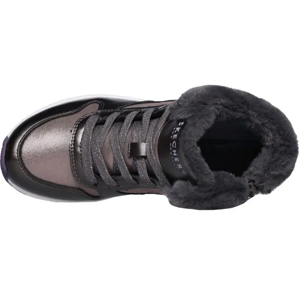 Skechers UNO - COZY ON AIR Detská zimná obuv, sivá, veľkosť