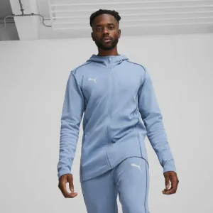 Puma TEAMFINAL CASUALS HOODED JACKET Pánska športová mikina, svetlomodrá, veľkosť