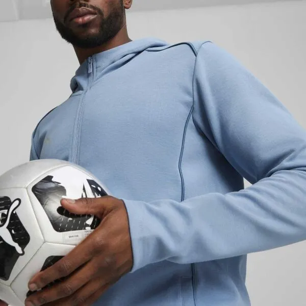 Puma TEAMFINAL CASUALS HOODED JACKET Pánska športová mikina, svetlomodrá, veľkosť