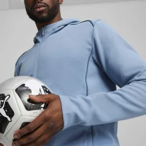 Puma TEAMFINAL CASUALS HOODED JACKET Pánska športová mikina, svetlomodrá, veľkosť