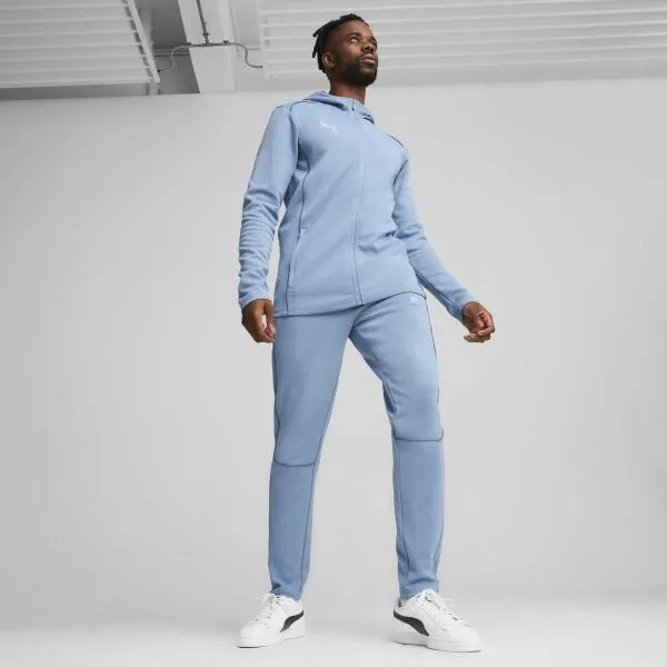 Puma TEAMFINAL CASUALS HOODED JACKET Pánska športová mikina, svetlomodrá, veľkosť