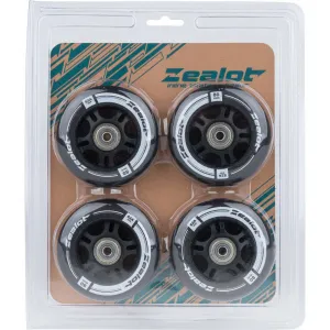 Zealot 80-82A WHEELS + BEARINGS 4PCS Set in-line koliesok s ložiskami, čierna, veľkosť