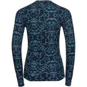 Odlo W BL TOP ACTIVEWARM ECO GRAPHIC Dámske funkčné tričko, modrá, veľkosť