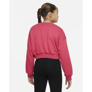 Nike YOGA DF FLC PO Dievčenská mikina, ružová, veľkosť