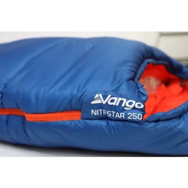 Vango NITESTAR ALPHA 250 Múmiový spací vak, modrá, veľkosť 210 cm - ľavy zips