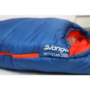 Vango NITESTAR ALPHA 250 Múmiový spací vak, modrá, veľkosť 210 cm - ľavy zips