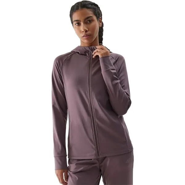 Women's Sports Quick-Drying Hooded Sweatshirt 4F - Brown