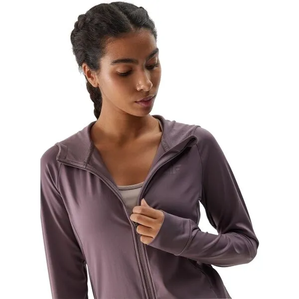 Women's Sports Quick-Drying Hooded Sweatshirt 4F - Brown