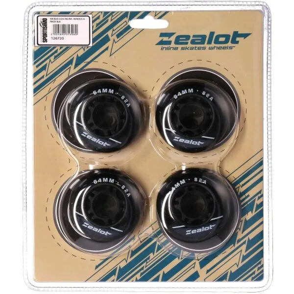 Zealot INLINE WHEELS 4 PACK 64-82A Set in-line koliesok, čierna, veľkosť