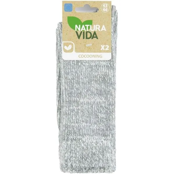 NATURA VIDA COCOON WOOL Pánske ponožky, sivá, veľkosť