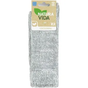 NATURA VIDA COCOON WOOL Pánske ponožky, sivá, veľkosť