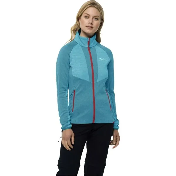 Jack Wolfskin BLATTSTEIG FZ W Dámska outdoorová bunda, svetlomodrá, veľkosť