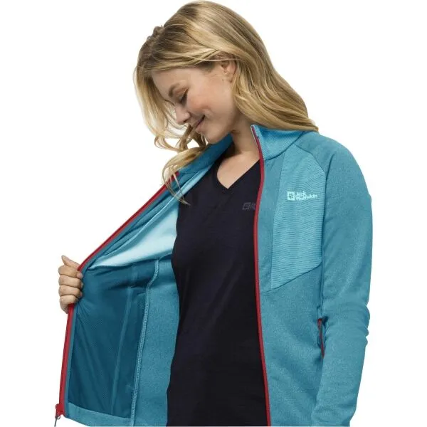 Jack Wolfskin BLATTSTEIG FZ W Dámska outdoorová bunda, svetlomodrá, veľkosť