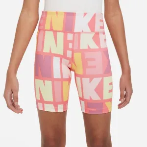 Nike DF ONE BKE SHRT LOGO PRNT Dievčenské elastické šortky, mix, veľkosť