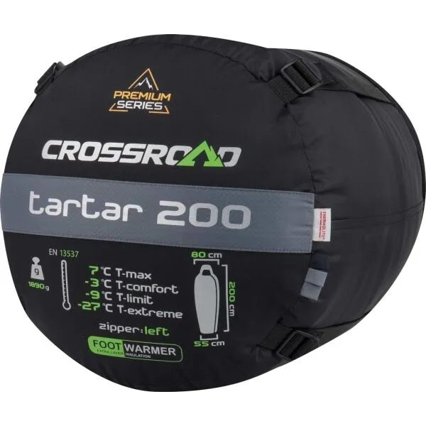 Crossroad TARTAR 200 Spací vak, tmavo sivá, veľkosť 200 cm - ľavy zips