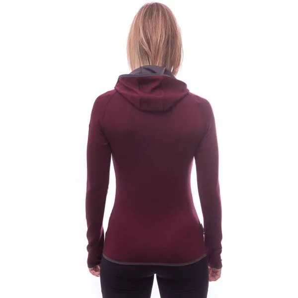 Sensor MERINO UPPER FOX Dámska mikina, vínová, veľkosť