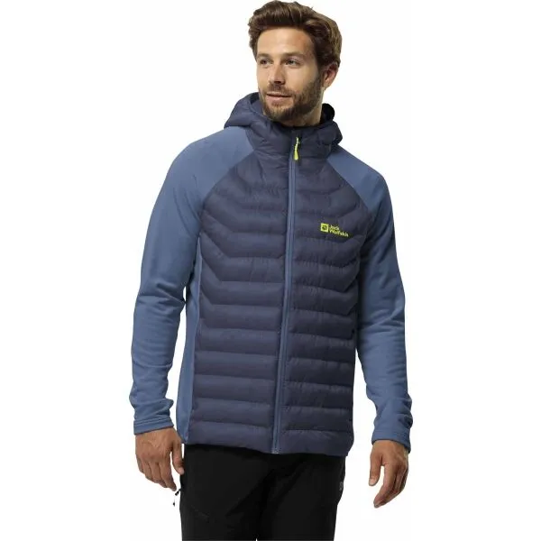 Jack Wolfskin ROUTEBURN PRO HYBRID M Pánska zateplená bunda, tmavo modrá, veľkosť