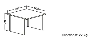 ALFA 100 stôl kancelárský 100, 80x80x73,5 cm