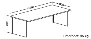 ALFA 100 stôl kancelárský 104, 180x80x73,5 cm