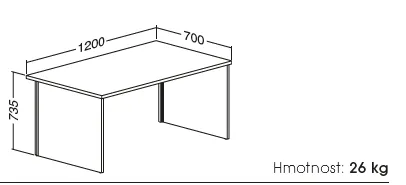 ALFA 100 stôl kancelárský 105, 120x70x73,5 cm
