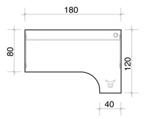 HOBIS kancelársky stôl GATE GE 1800 L