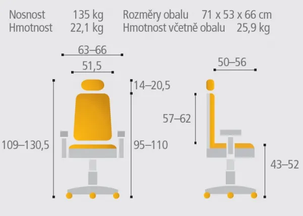 OFFICE PRO kancelárska stolička Merope bez opierky hlavy
