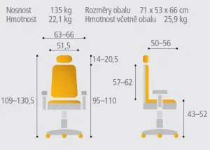 OFFICE PRO kancelárska stolička Merope bez opierky hlavy