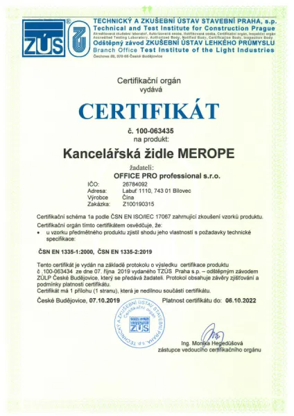 OFFICE PRO kancelárska stolička Merope bez opierky hlavy