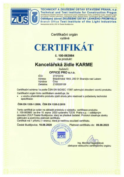 OFFICE PRO kancelárska stolička KARME s opierkou hlavy