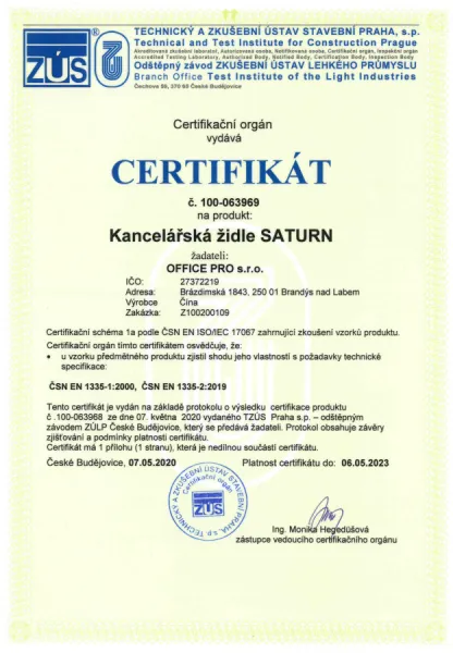 OFFICE PRO Kancelárska stolička SATURN NET čierna