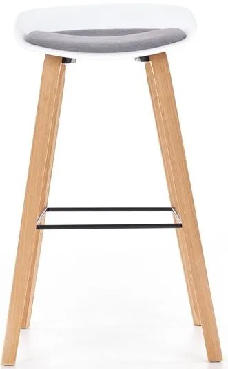 HALMAR Barová stolička H86 biela/sivá
