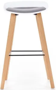 HALMAR Barová stolička H86 biela/sivá