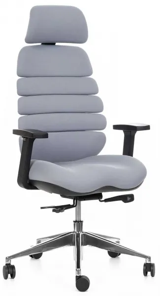 MERCURY Ergonomická kancelárska stolička SPINE sivá, s opierkou hlavy