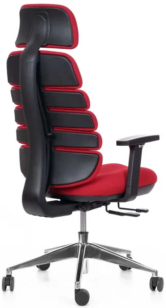 MERCURY Ergonomická kancelárska stolička SPINE červená, s opierkou hlavy