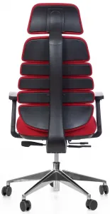 MERCURY Ergonomická kancelárska stolička SPINE červená, s opierkou hlavy