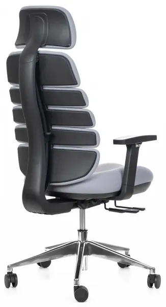 MERCURY Ergonomická kancelárska stolička SPINE sivá, s opierkou hlavy