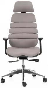 MERCURY Ergonomická kancelárska stolička SPINE tmavo sivá, s opierkou hlavy