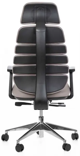 MERCURY Ergonomická kancelárska stolička SPINE tmavo sivá, s opierkou hlavy