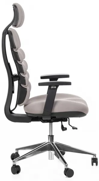 MERCURY Ergonomická kancelárska stolička SPINE tmavo sivá, s opierkou hlavy