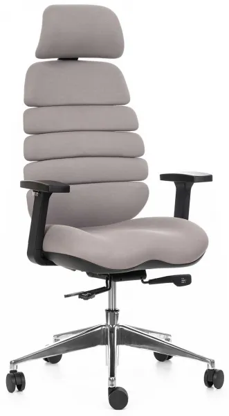 MERCURY Ergonomická kancelárska stolička SPINE tmavo sivá, s opierkou hlavy