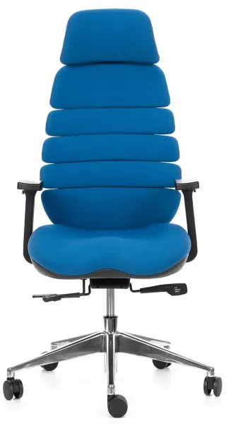 MERCURY Ergonomická kancelárska stolička SPINE modrá s opierkou hlavy