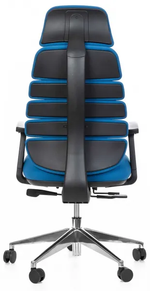 MERCURY Ergonomická kancelárska stolička SPINE modrá s opierkou hlavy