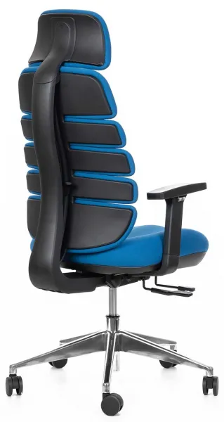 MERCURY Ergonomická kancelárska stolička SPINE modrá s opierkou hlavy