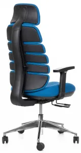MERCURY Ergonomická kancelárska stolička SPINE modrá s opierkou hlavy