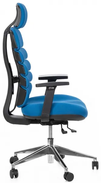MERCURY Ergonomická kancelárska stolička SPINE modrá s opierkou hlavy