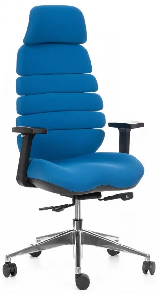 MERCURY Ergonomická kancelárska stolička SPINE modrá s opierkou hlavy