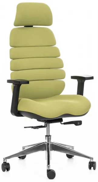 MERCURY Ergonomická kancelárska stolička SPINE zelená, s opierkou hlavy