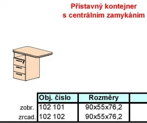 LENZA Prístavný kontajner WELS s centrálnym zámkom, ľavé prevedenie