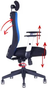 OFFICE PRO kancelárska stolička CALYPSO XL s opierkou hlavy P1, modrá