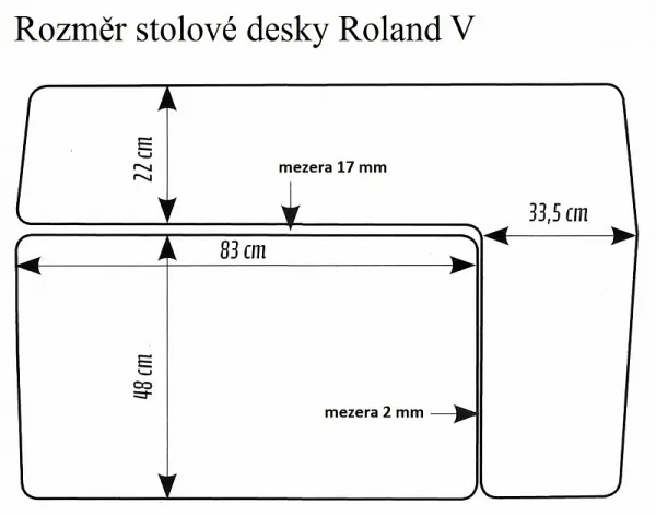 AMADEUS detsky rastúci stôl Roland V biely
